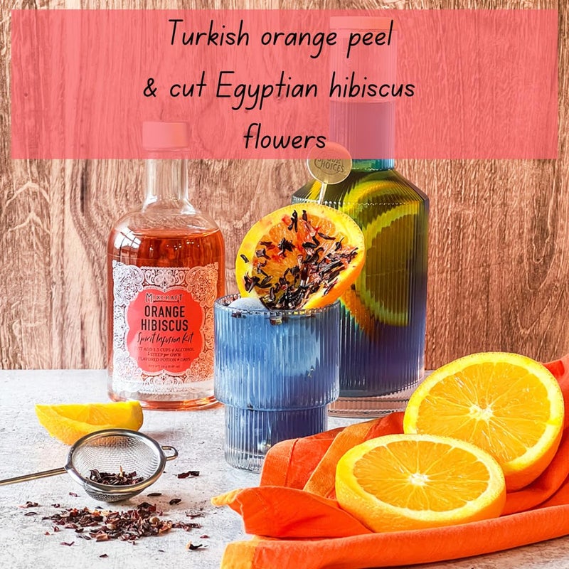 MixCraft Spirit Infusion Kit - Premium Craft Cocktail & Mocktail Mixer, Glass Bottle, Collapsible Funnel, Flavor Pouch & Recipe, Orange Hibiscus - Image 2